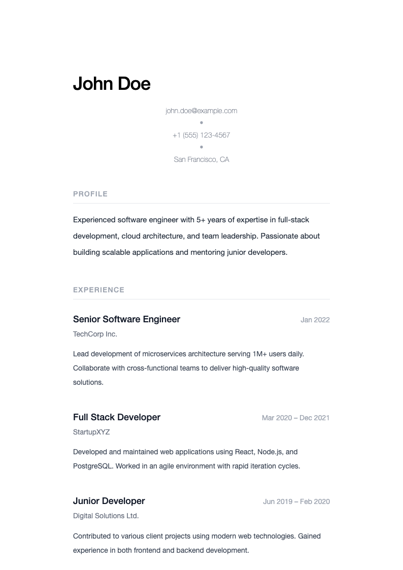 Minimal Professional